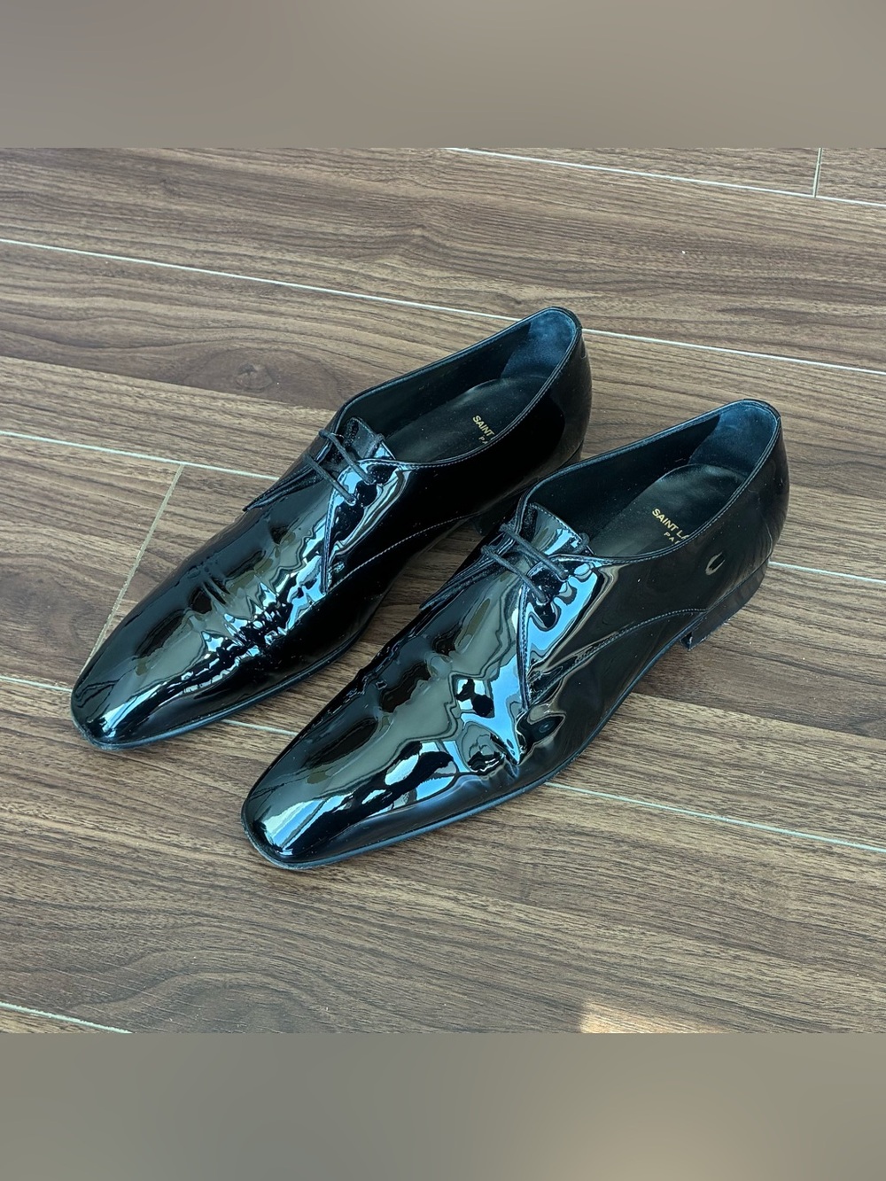 Saint Laurent Men’s Gabriel Derby, Size 41, Patent Leather